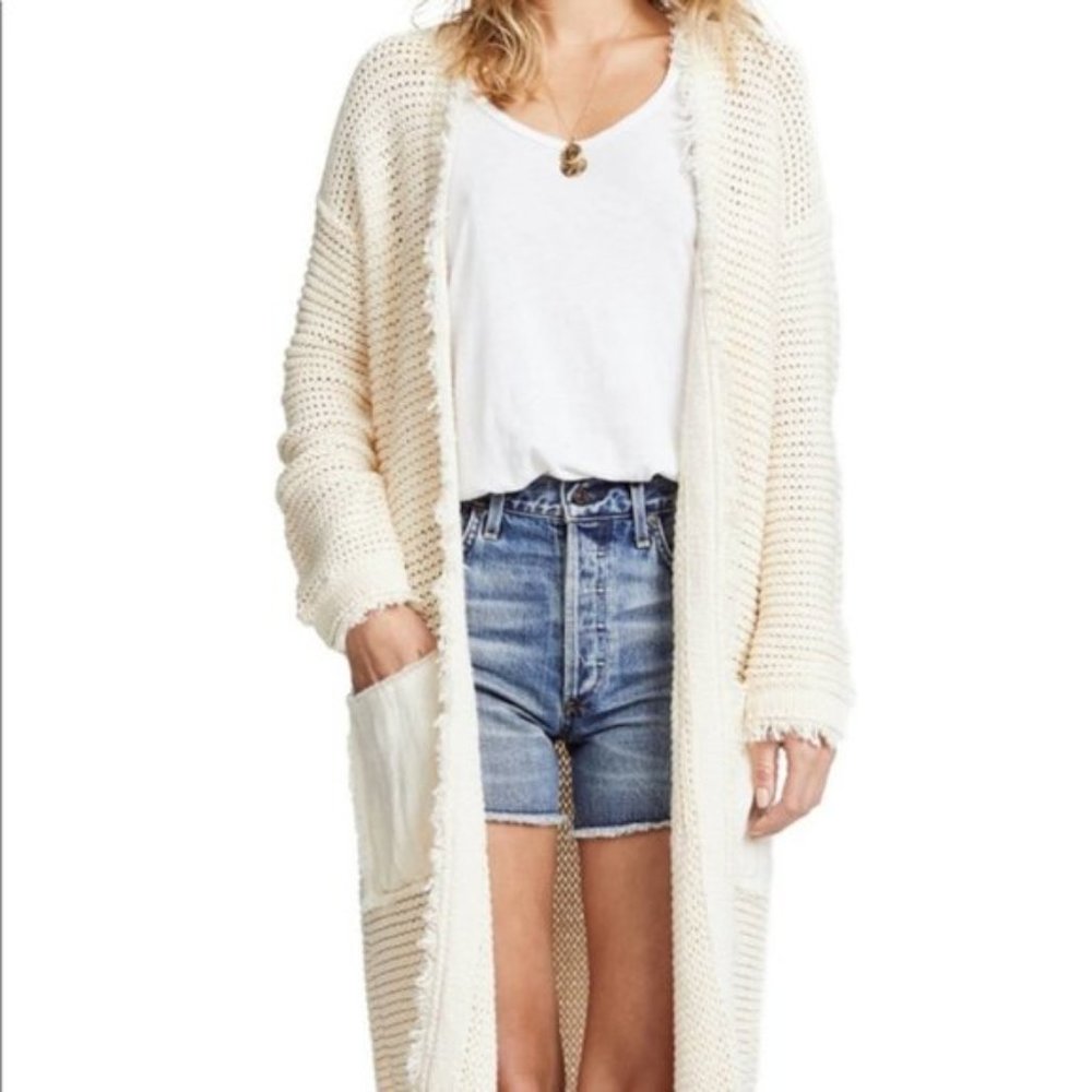 Free People Woodstock Frayed Trim Cardigan